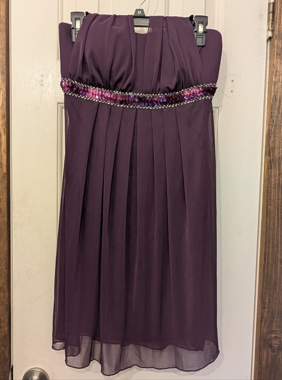 Purple Halter Sequin Short Prom Dress Size 12 Wedding Dance Cocktail Formal